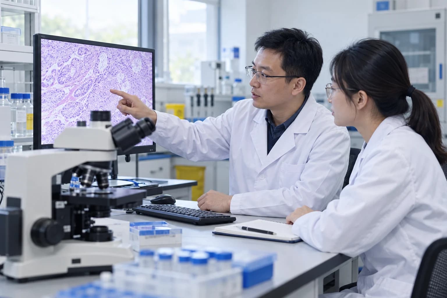 健康管理与效果评价相关实验室场景示意，AI 生成